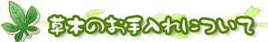 草木のお手入れについて